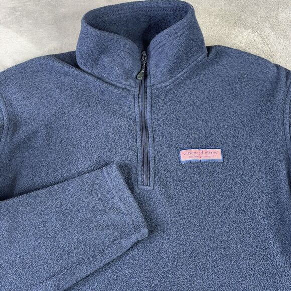 Vineyard Vines Marthas Vineyard 1/4 Zip Adult Small‎ Fleece Logo Blue Sweatshirt - Picture 4 of 12